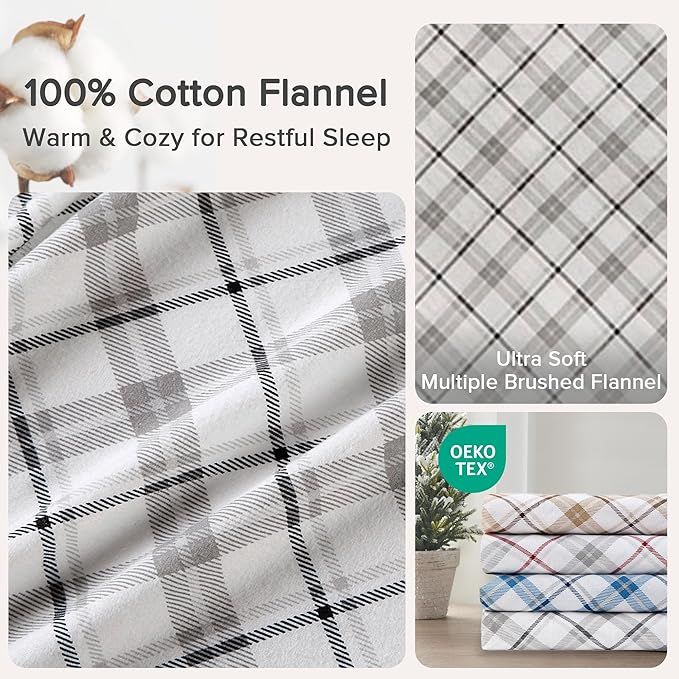 Flannel Bed Sheet Set - Queen - 4 Piece