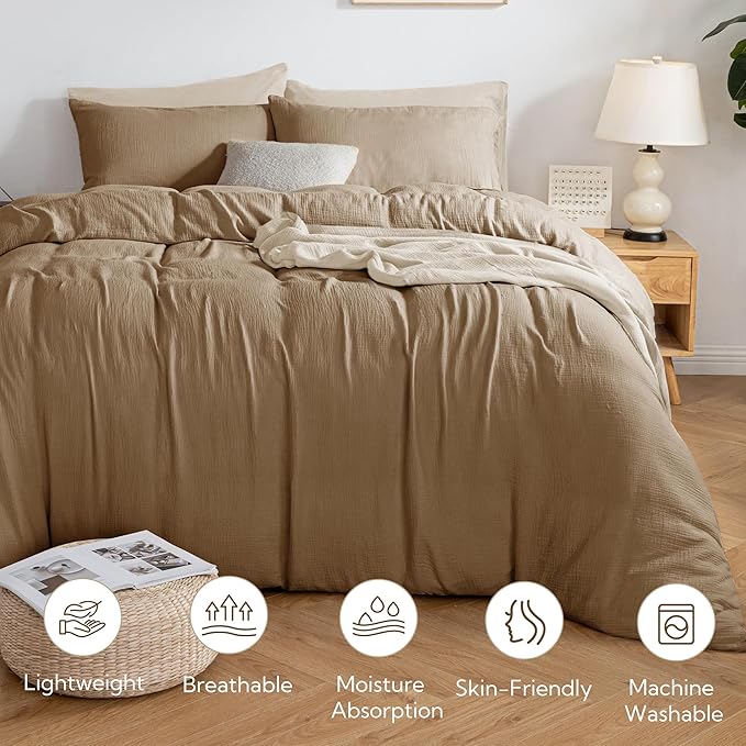 Linen Duvet Cover Set - California King - 3 Piece