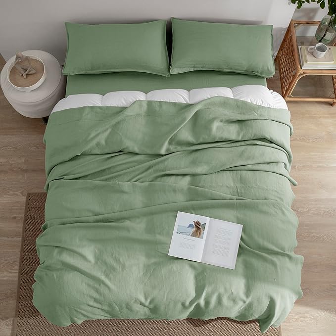 Linen Bed Sheet Set - Full - 4 Piece