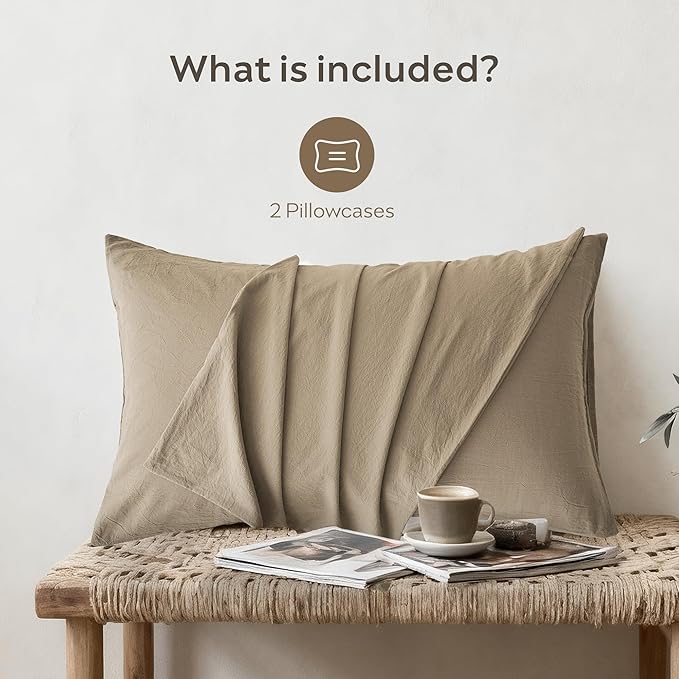 Linen Pillowcase Set - Standard - 20 x 26 in - 2 Piece