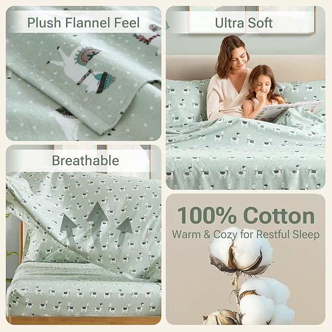 100% Cotton Bed Sheet Set - Full - 4 Piece