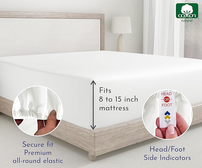 100% Cotton Fitted Sheet - Twin XL