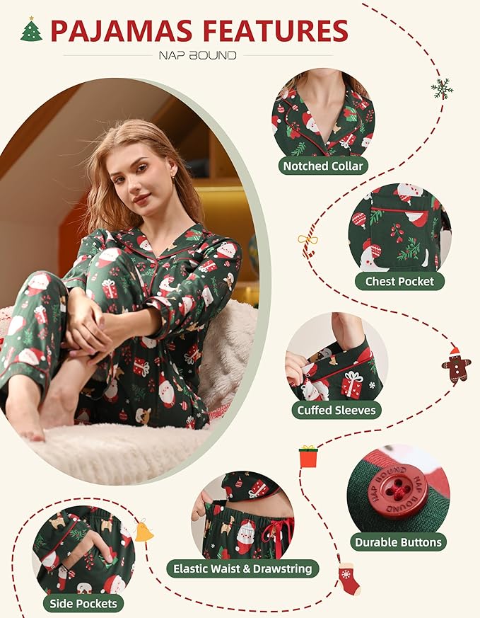 Women's 100% Cotton Pajama Set - Long Sleeve