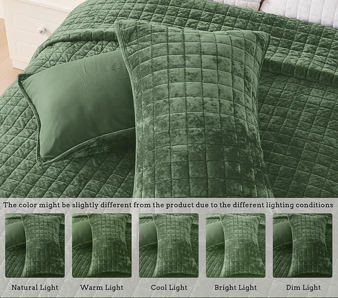 Velvet Quilt Set - California King - 3 Piece