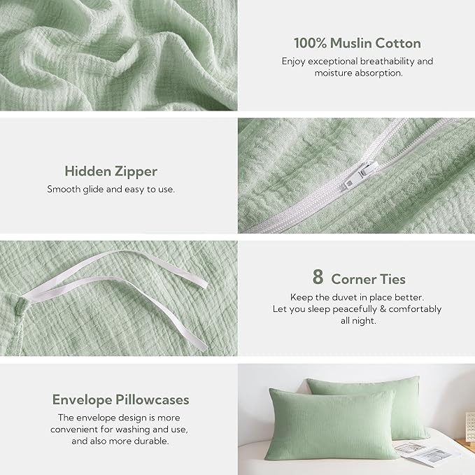 Linen Duvet Cover Set - California King - 3 Piece