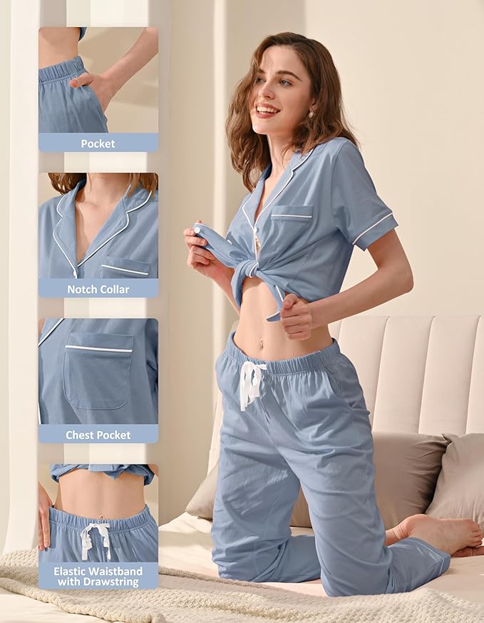 Women's 100% Cotton Pajama Set - 2 Piece
