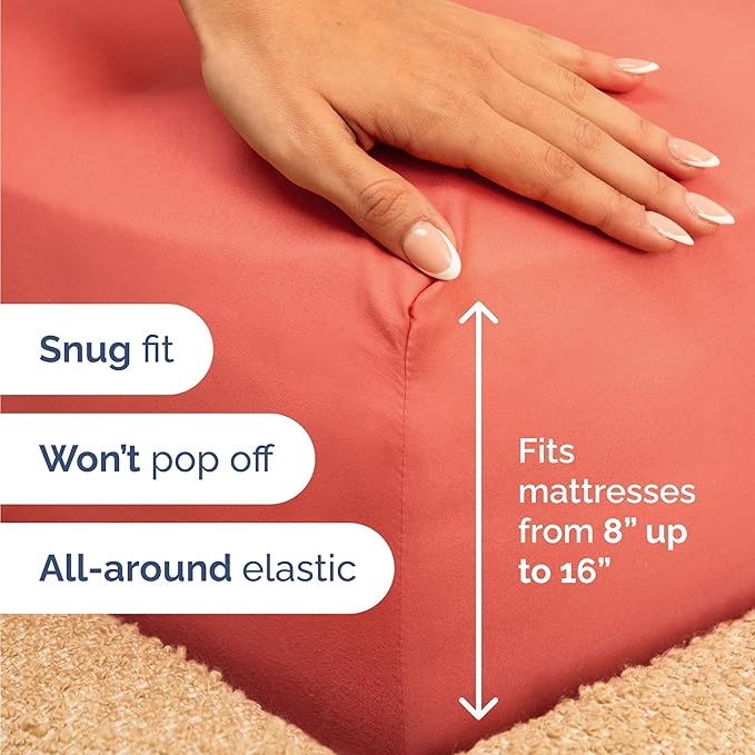 Cooling Bed Sheet Set - Twin - 16 in Deep Pocket - 4 Piece