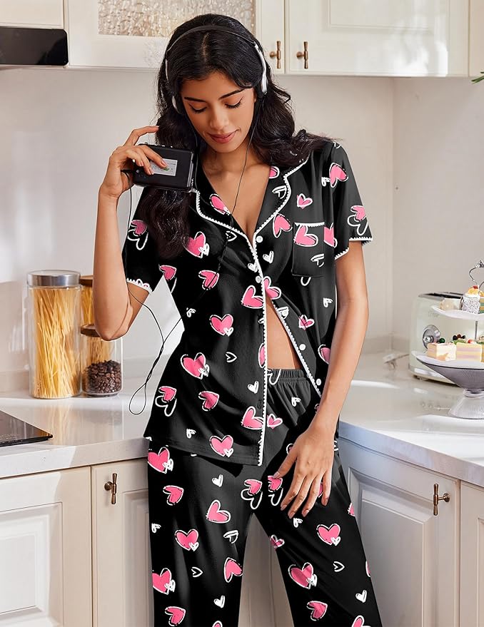Women's Pajama Set - Short Sleeve - 2 Piece