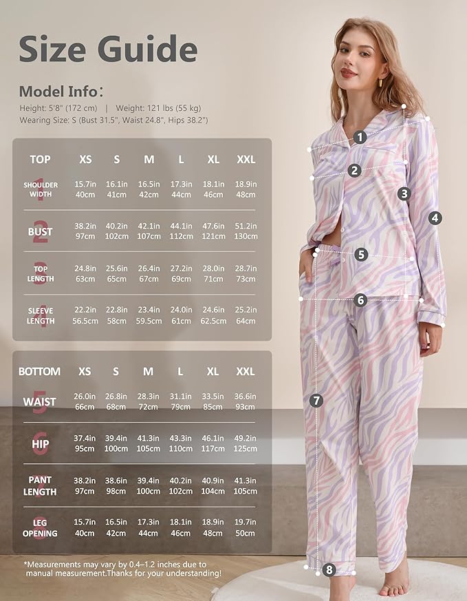 Women's 100% Cotton Pajama Set - Long Sleeve