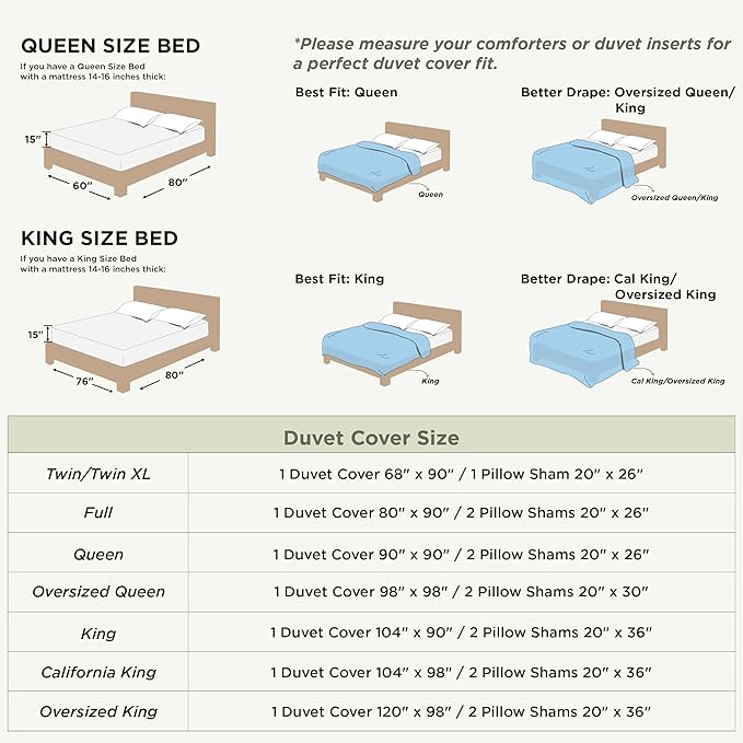 Duvet Cover Set - Full - 80 x 90 in - 3 Piece