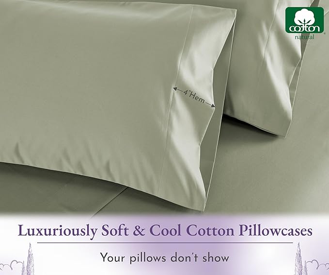 100% Cotton Pillowcase Set - Queen - 2 Piece