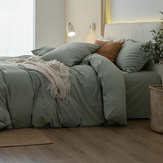Linen Duvet Cover Set - Full - 80 x 90 in - 3 Piece
