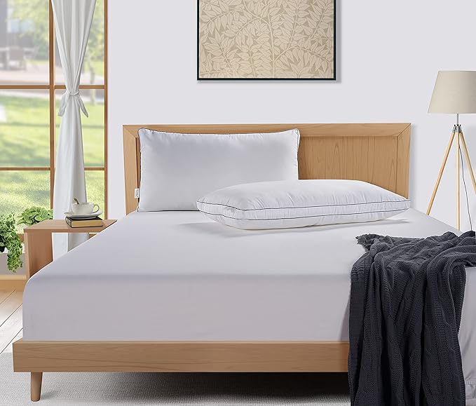 Linen Bed Pillow - Queen - 20 x 30 in - 2 Piece