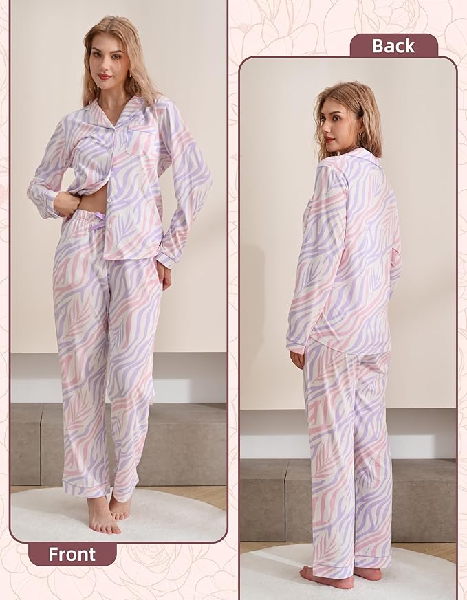 Women's 100% Cotton Pajama Set - Long Sleeve