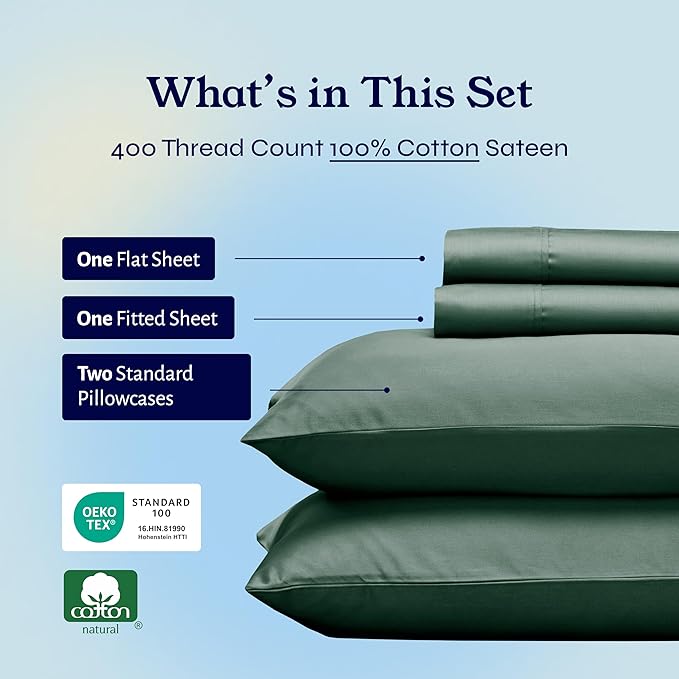 100% Cotton Bed Sheet Set - Full - 4 Piece