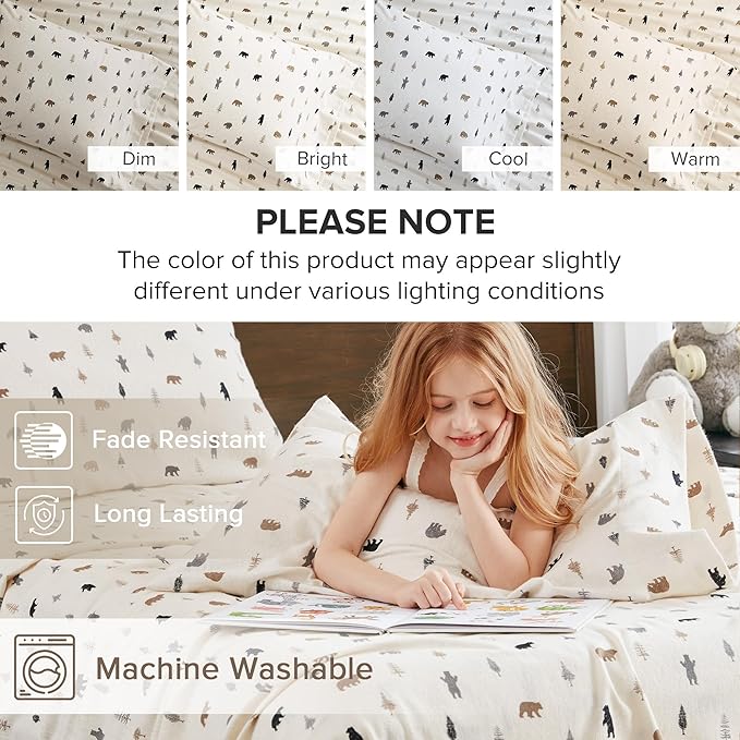 100% Cotton Bed Sheet Set - King - 4 Piece