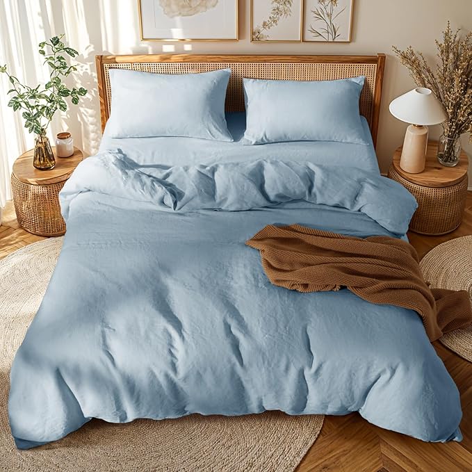 Linen Duvet Cover Set - Full - 3 Piece