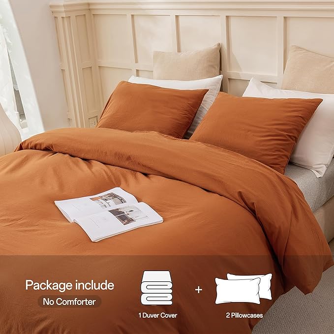 Linen Duvet Cover Set - Twin - 3 Piece