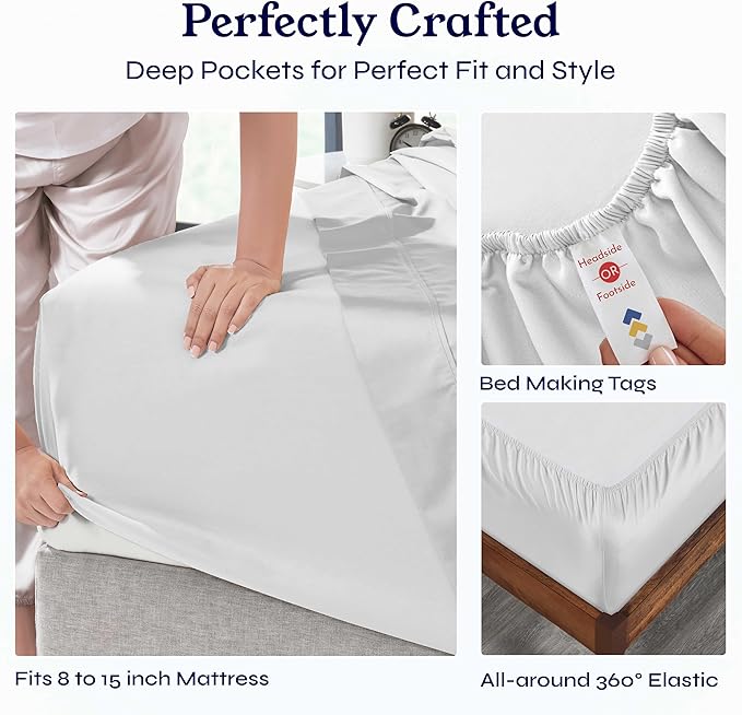 100% Cotton Bed Sheet Set - Twin - 3 Piece