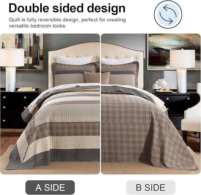 100% Cotton Bedding Set - California King - 3 Piece