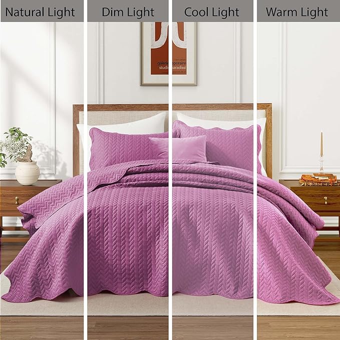 Microfiber Quilt Set - California King - 3 Piece