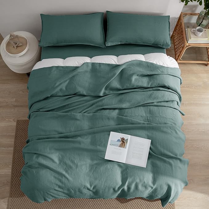 Linen Bed Sheet Set - King - 16 in Deep Pocket - 3 Piece