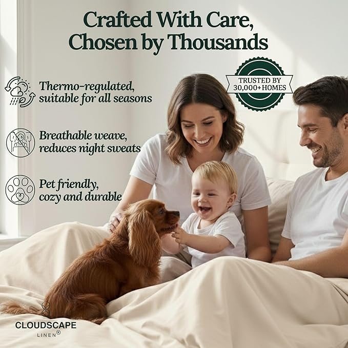 Linen Bed Sheet Set - Full - 4 Piece