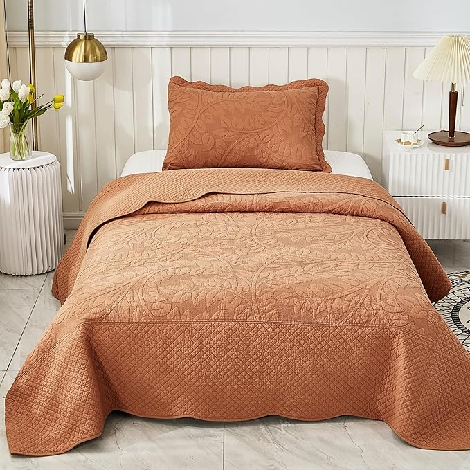 100% Cotton Quilt Set - Twin - 3 Piece