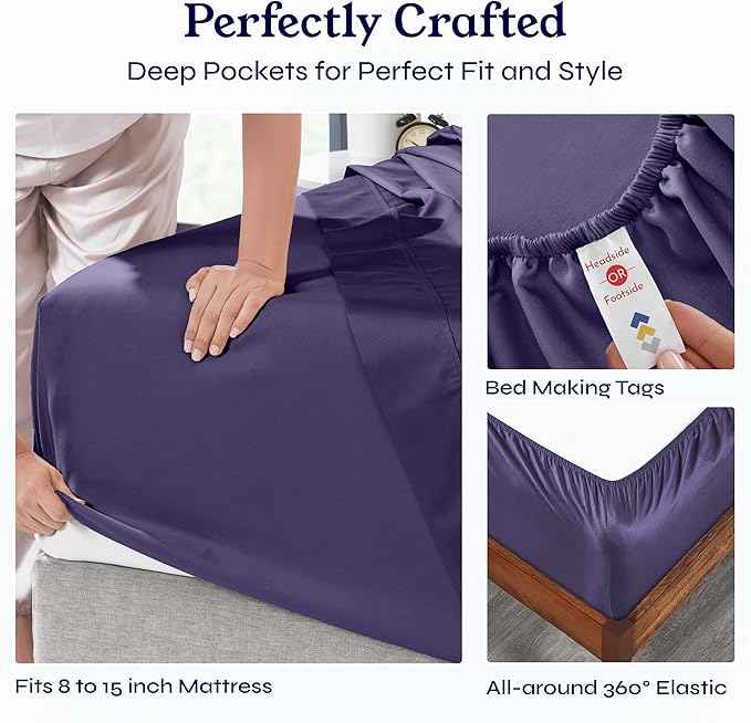 100% Cotton Bed Sheet Set - Twin XL - 3 Piece