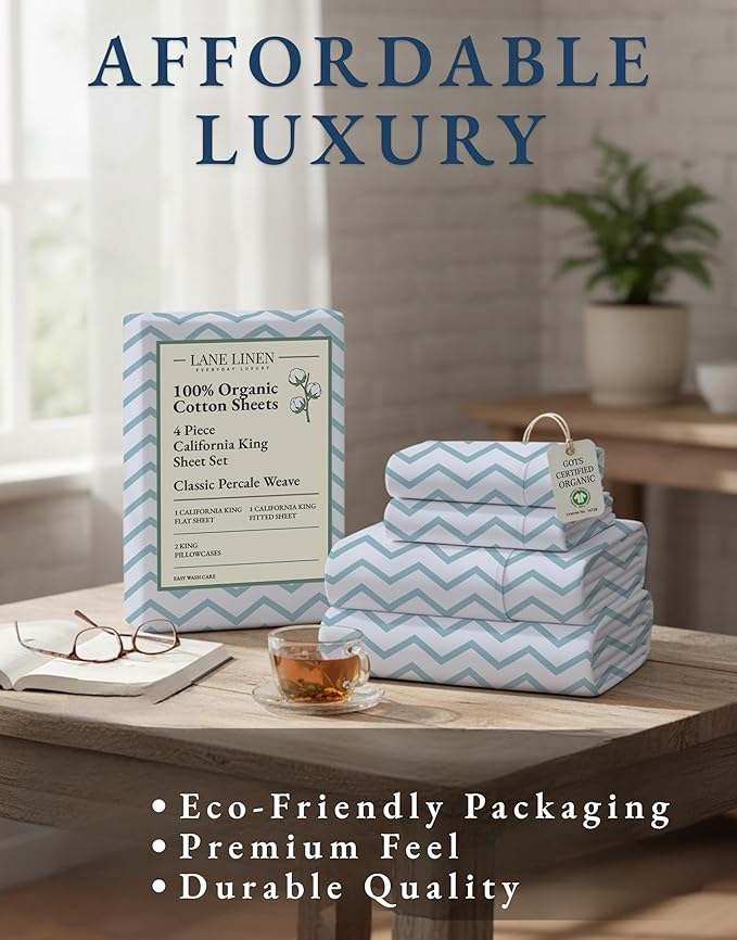 Linen Bed Sheet Set - California King - 4 Piece