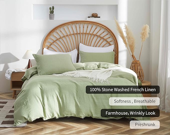 Linen Duvet Cover Set - King - 3 Piece