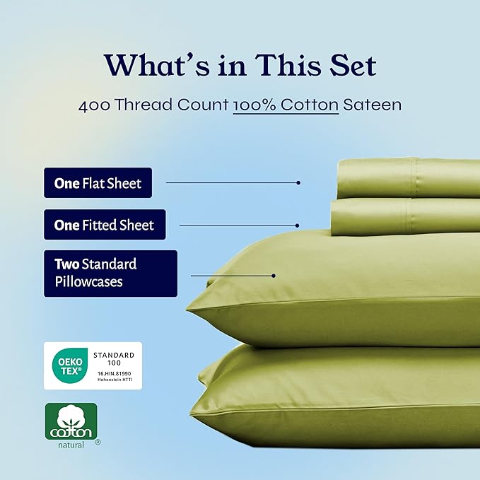100% Cotton Bed Sheet Set - Full - 4 Piece