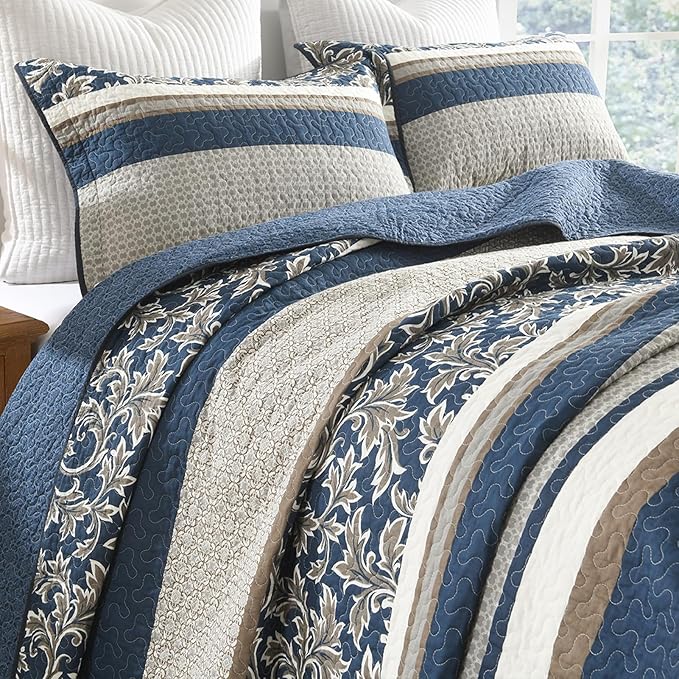 100% Cotton Quilt Set - Queen - 3 Piece