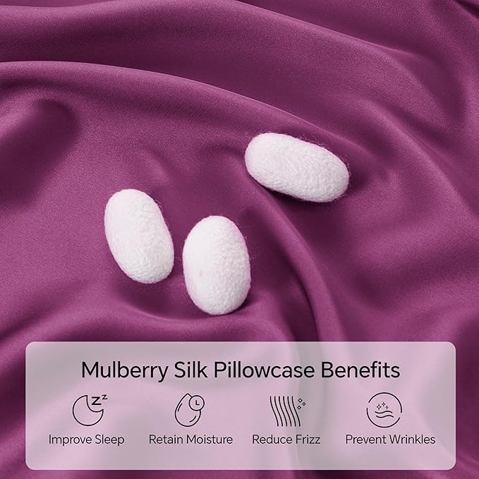 Mulberry Silk Cooling Pillowcase - Queen - 20 x 30 in