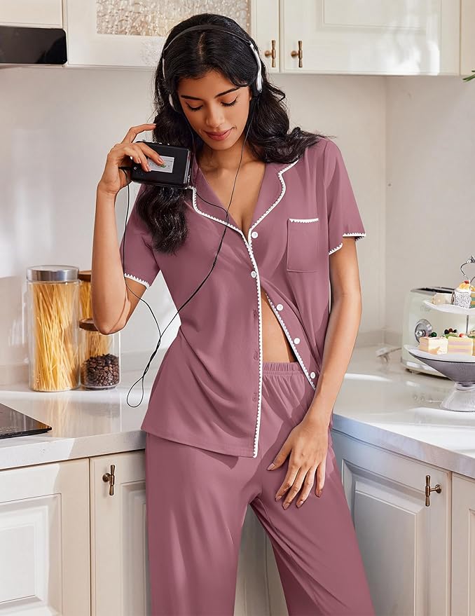Women's Pajama Set - Short Sleeve - 2 Piece