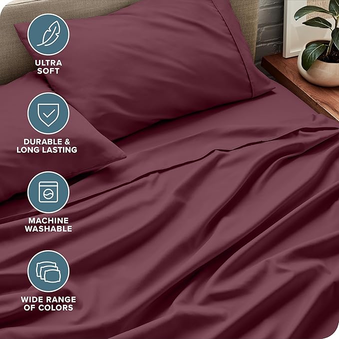 Microfiber Bed Sheet Set - King - 4 Piece