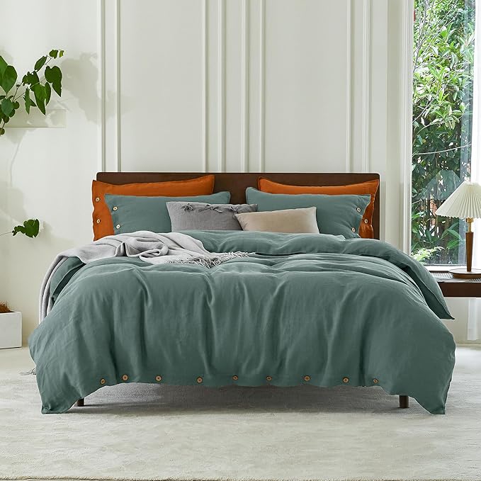 Linen Duvet Cover Set - King - 104 x 90 in - 3 Piece