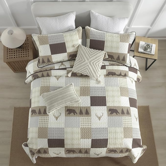 100% Cotton Quilt Set - King - 3 Piece