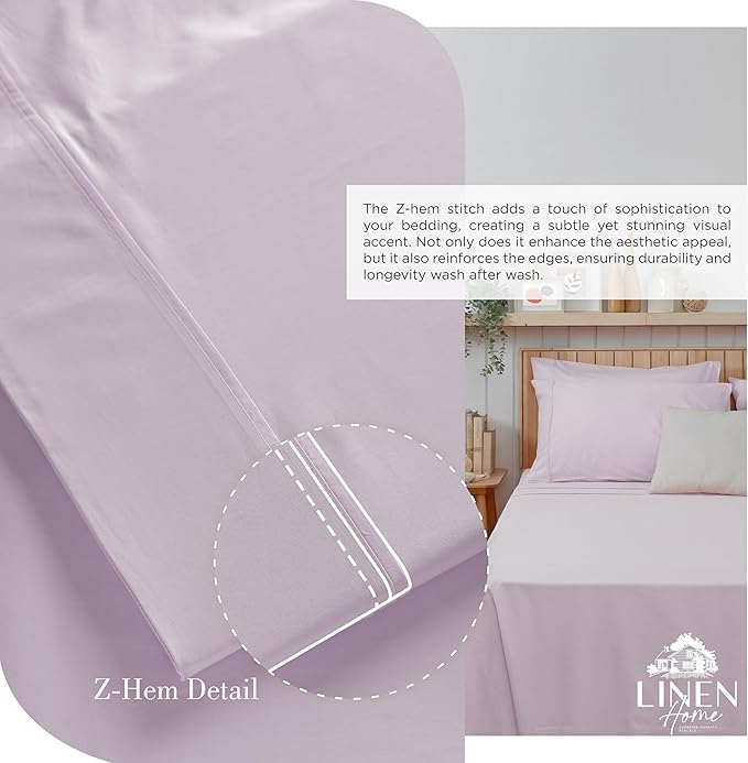 100% Cotton Bed Sheet Set - Queen - 4 Piece