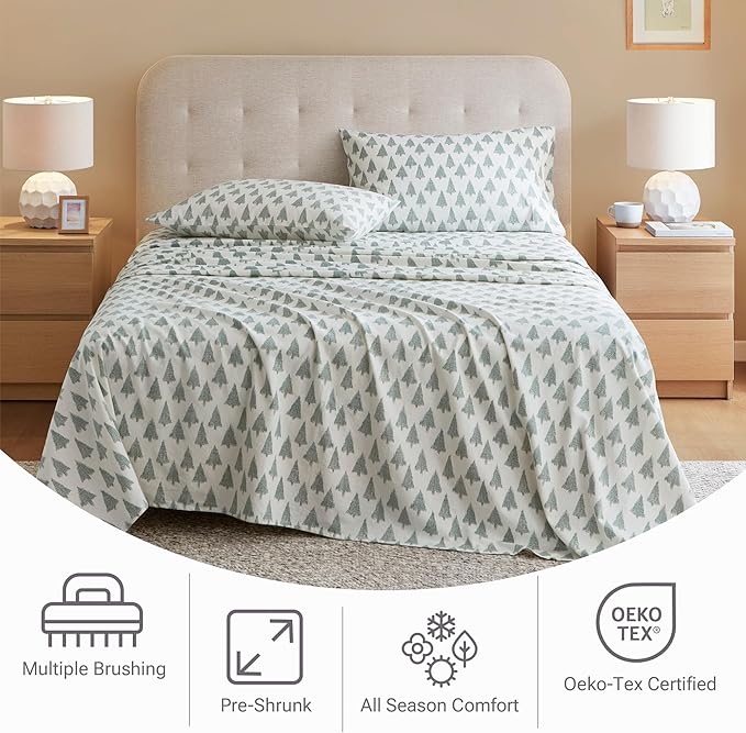 100% Cotton Bed Sheet Set - King - 4 Piece