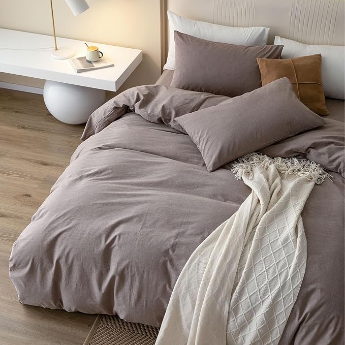 Linen Duvet Cover Set - Queen - 98 x 98 in - 3 Piece