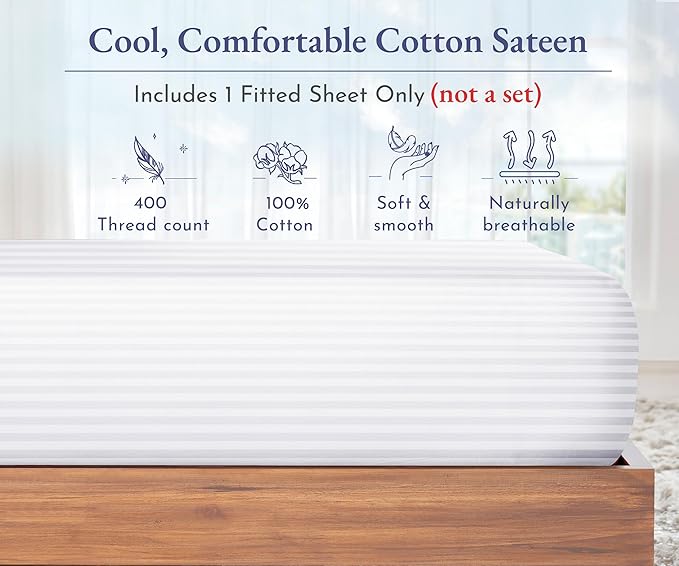100% Cotton Fitted Sheet - Queen