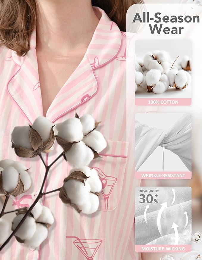 Women's 100% Cotton Pajama Set - 2 Piece
