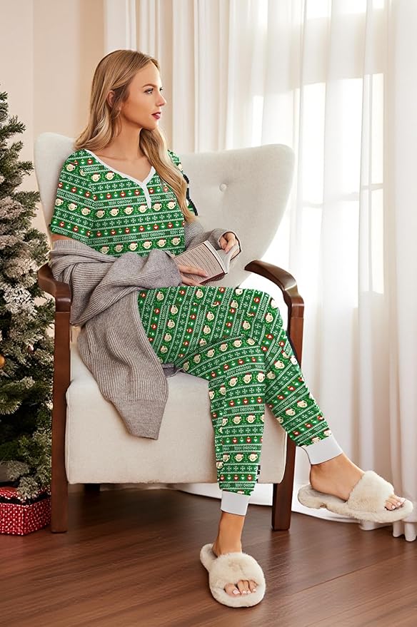 Women's Pants Pajama Set - Short Sleeve - 2 Piece