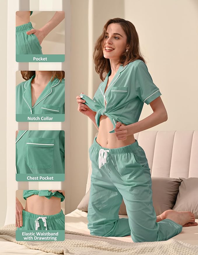 Women's 100% Cotton Pajama Set - 2 Piece
