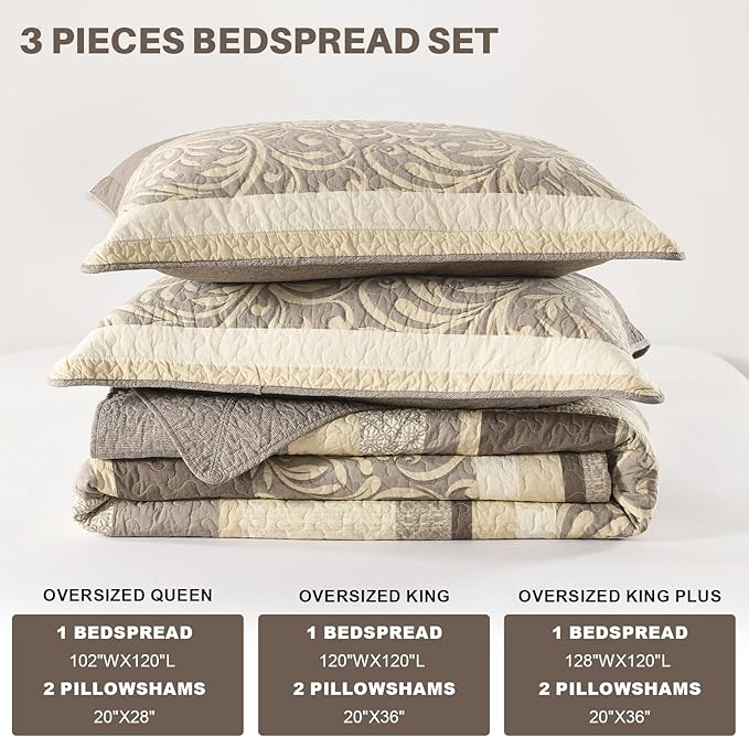100% Cotton Bedding Set - Queen - 3 Piece