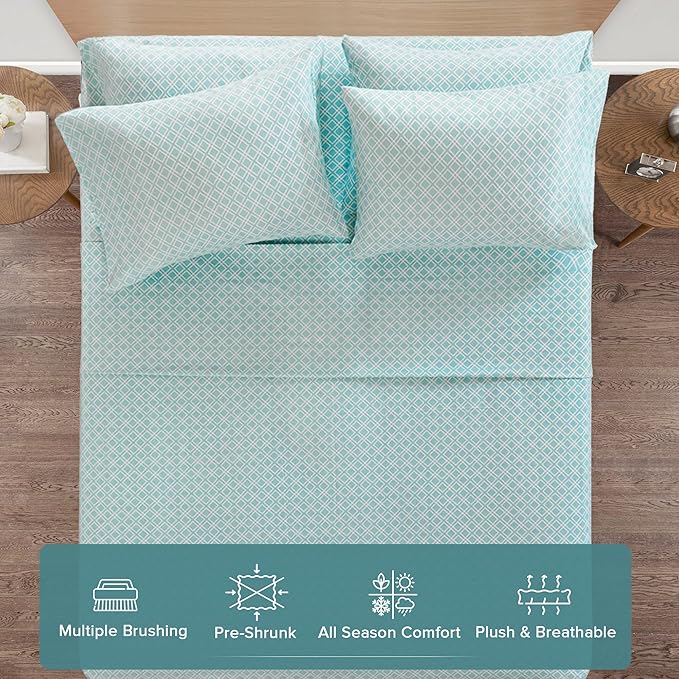 Flannel Bed Sheet Set - King - 4 Piece
