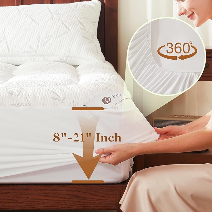 Waterproof Mattress Topper - Twin - 21 in Deep Pocket
