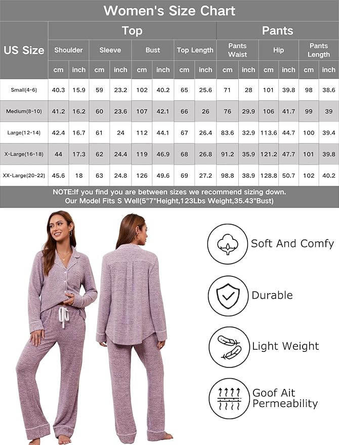 Women's Pants Pajama Set - Long Sleeve - 2 Piece
