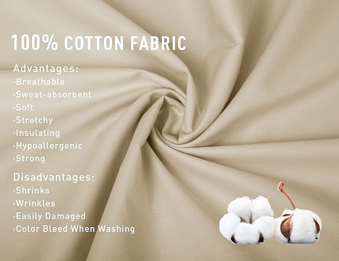 100% Cotton Pillowcase Set - King - 20 x 40 in - 2 Piece
